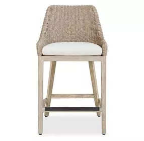 Carlisle Oyster White Upholstered Outdoor Counter Height Stool