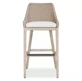 Carlisle Oyster White Upholstered Outdoor Bar Stool