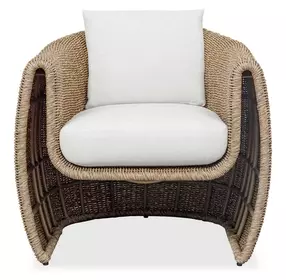 Belmont Oyster White and Golden Flax Upholstered Outdoor Lounge Chair