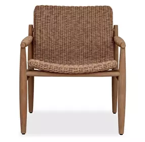 Prescott Golden Flax and Weathered Driftwood Outdoor Lounge Chair