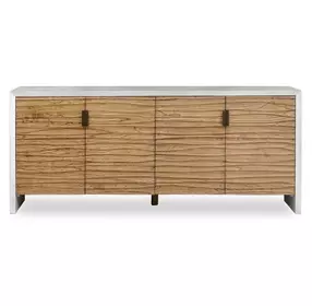 Grafton White and Brown 4 Door Accent Cabinet