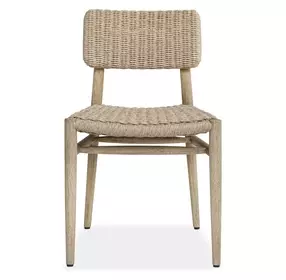 Carlisle Textured Oatmeal and Cerused Wheat Outdoor Dining Chair