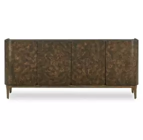 Monterey Brown and Brass 4 Door Accent Cabinet