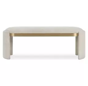 Monterey Bone White Upholstered Accent Bench