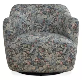 Carlisle Sage and Blue Upholstered Swivel Accent Chair