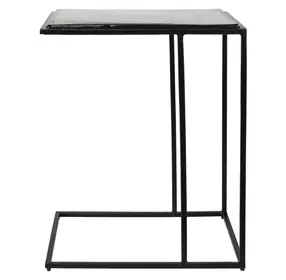 Alden Black Rectangular Glass Top Accent Table
