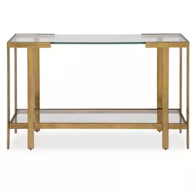 Grafton Gold Rectangular Glass Top Console Table