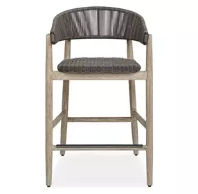 Belmont Java and Cerused Wheat Outdoor Counter Height Stool