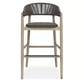 Belmont Java and Cerused Wheat Outdoor Bar Stool