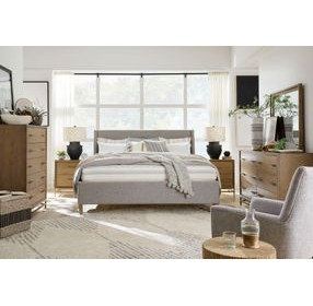 Lindon Belgian Wheat and Gray Upholstered Panel Bedroom Set