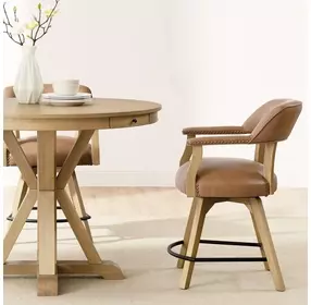 Rylie Natural Round Counter Height Dining Room Set