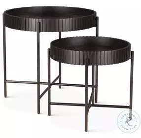Halden Matte Black 29" Nesting Tray Tables Set Of 2