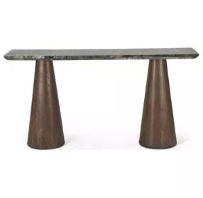 Caldera Dark Oak and Lava Marble Top Console Table