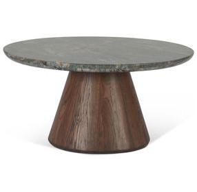 Caldera Dark Oak and Lava Marble Top Cocktail Table