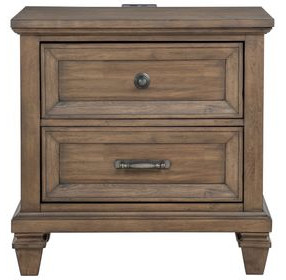 Mariana Mocha 2 Drawer Nightstand with USB Charging