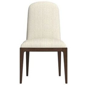 Verge Handcrafted Walnut and Beige Upholstered Side Chair Set of 2