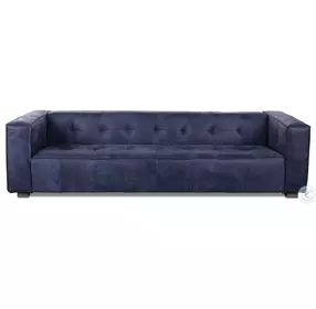 Portia Antique Blue Italian Leather Sofa