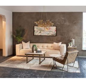 Rhodes Antique Brass and Marble Top Square Occasional Table Set