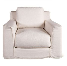 Oliver White Linen Slipcover Chair