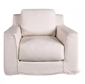 Oliver White Linen Slipcover Chair