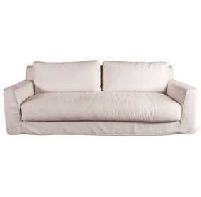 Oliver White Linen Slipcover 87" Sofa