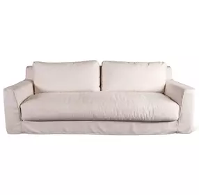 Oliver White Linen Slipcover 87" Sofa