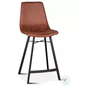 Hudson Trapper Brown Microfiber Retro Mid Century Counter Height Stool Set Of 2