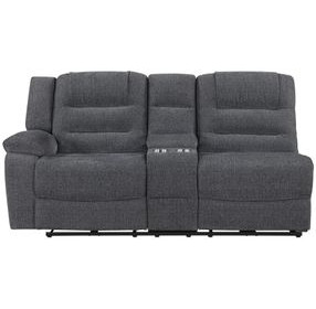 Redondo Dark Gray 66" Reclining LAF Console Loveseat