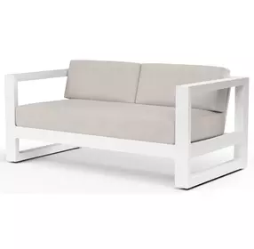 Newport Canvas Natural 65" Outdoor Loveseat