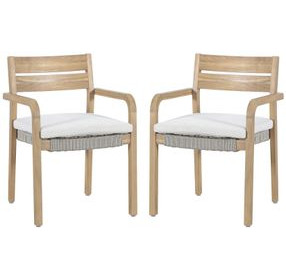 Arden White Upholstered Outdoor Dining Chair Set of 2