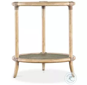 Retreat Seagrass Green And Beige Raffia End Table