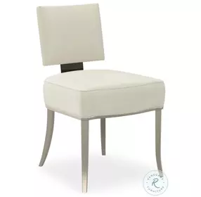Reserved Seating Beige And Soft Silver Paint Side Chair