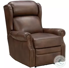 Gabby Worthington Cognac Power Recliner with Power Headrest And Lumbar