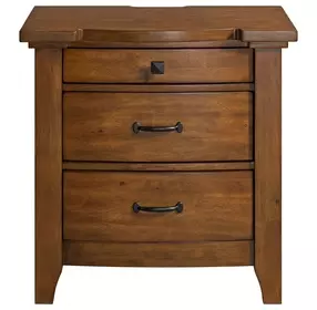 Joseph Chestnut 3 Drawer Nightstand with USB Charging