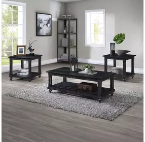 Cade Black 3 Piece Occasional Table Set