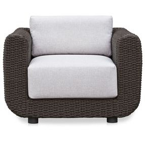 Soma Dark Brown Upholstered Outdoor Accent Chair