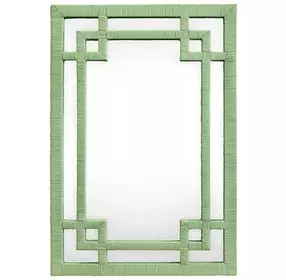 Geneva Greek Key Sage Green Rectangular Wall Mirror