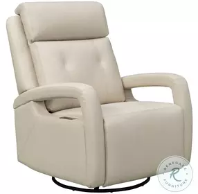 Gilbert Troy Cream Swivel Glider Power Recliner with Power Headrest And Lumbar