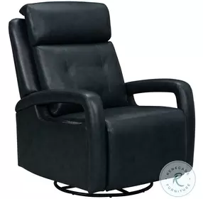 Gilbert Traci Midnight Blue Swivel Glider Power Recliner with Power Headrest And Lumbar