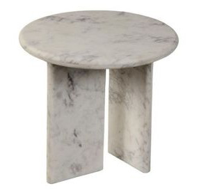 Artifacts Wonder White Round Marble Top Finson End Table