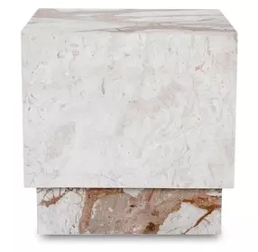 Layla Breccia Square Marble Top Side Table