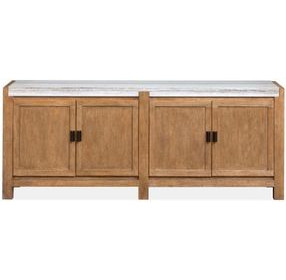 Foxrun Hollow Sierra Brown and White 70" Marble Top TV Stand
