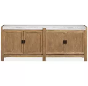 Foxrun Hollow Sierra Brown and White 70" Marble Top TV Stand
