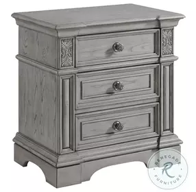 Brookstone Aged Grey 3 Drawer Nightstand