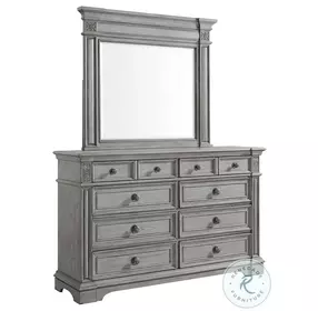 Brookstone Aged Grey 9 Drawer Dresser And Mirror