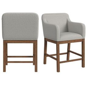 Thorin Light Gray Upholstered Counter Height Chair Set of 2