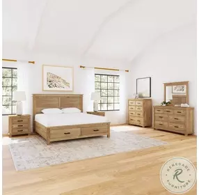 Glacier Point Golden Java Storage Platform Bedroom Room Set