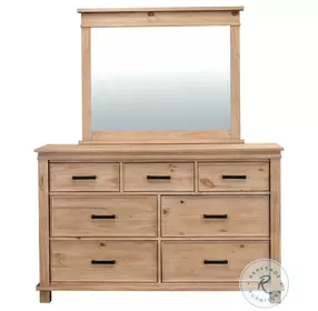 Glacier Point Golden Java 7 Drawer Dresser with Mirror