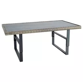 Antigua Gun Metal Brown and Gray Outdoor Rectangular Height Adjustable Cocktail Table