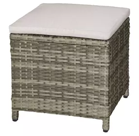 Antigua Gun Metal and Brown and Gray Square Outdoor Ottoman Set of 2